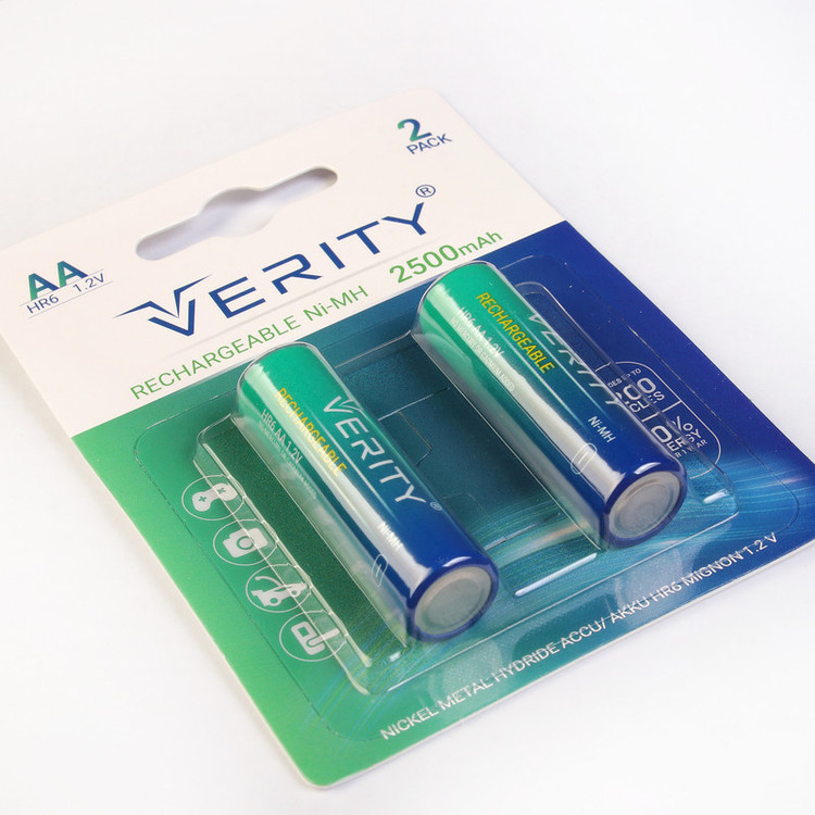 باتری قلمی قابل شارژ وریتی مدل HR6 2500mAh بسته دو عددی