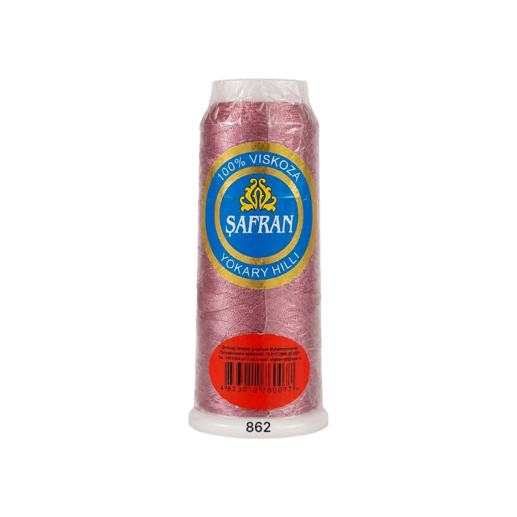 نخ گلدوزی ابریشم کد 862 رنگ صورتی چرک سافران