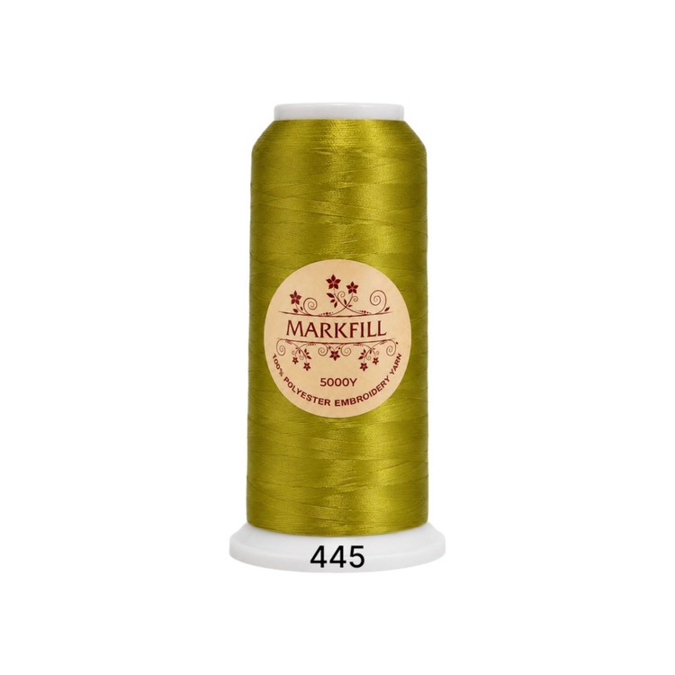 نخ گلدوزی پلی استر مارکفیل (Markfil) 5000 یاردی - کد 445 (سبز زیتونی روشن)
