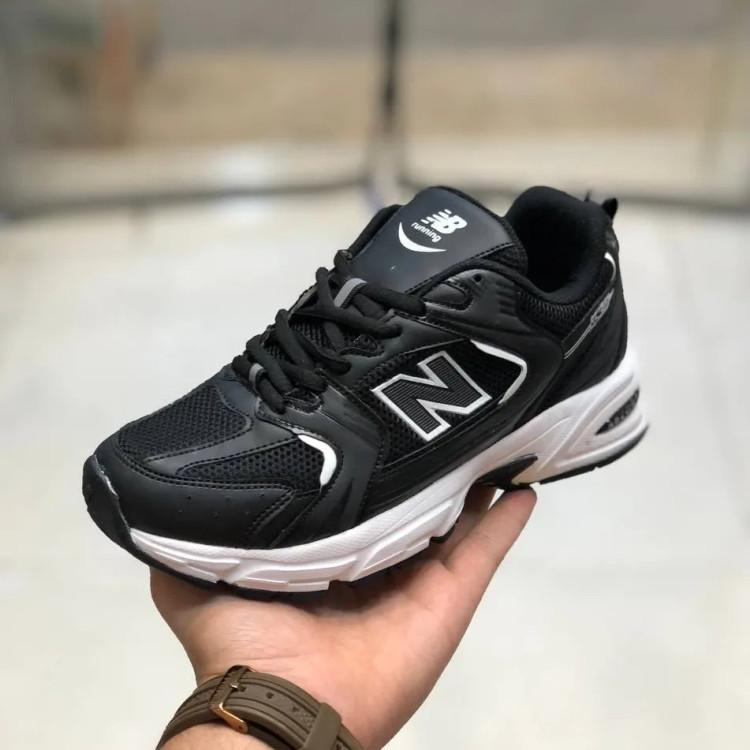 کفش نیوبالانس 530 مردانه زنانه مشکی سفید رویه پارچه تنفسی زیره پیو سبک راحتی طبی