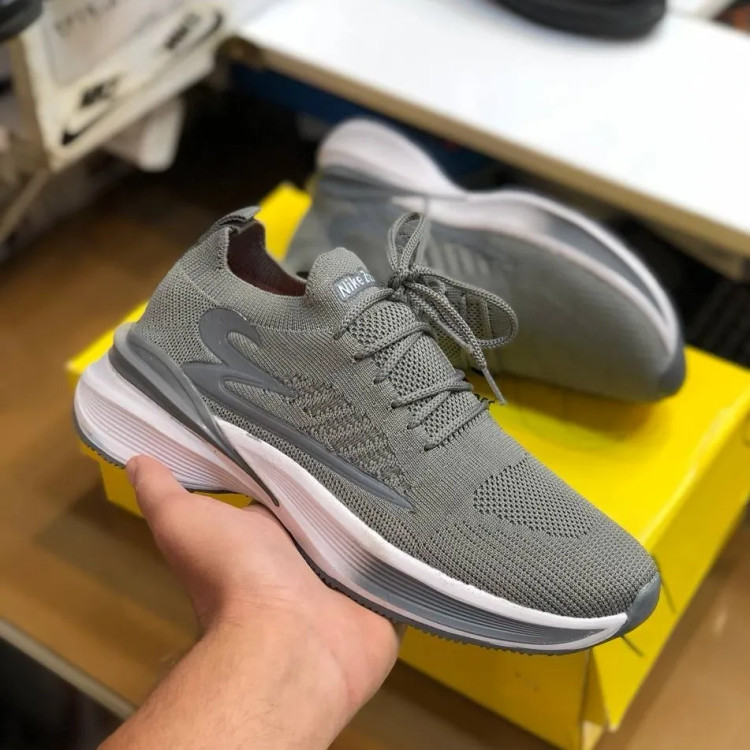 کفش زنانه مدل رانر رنگ طوسی پارچه کشی ایربولینگ