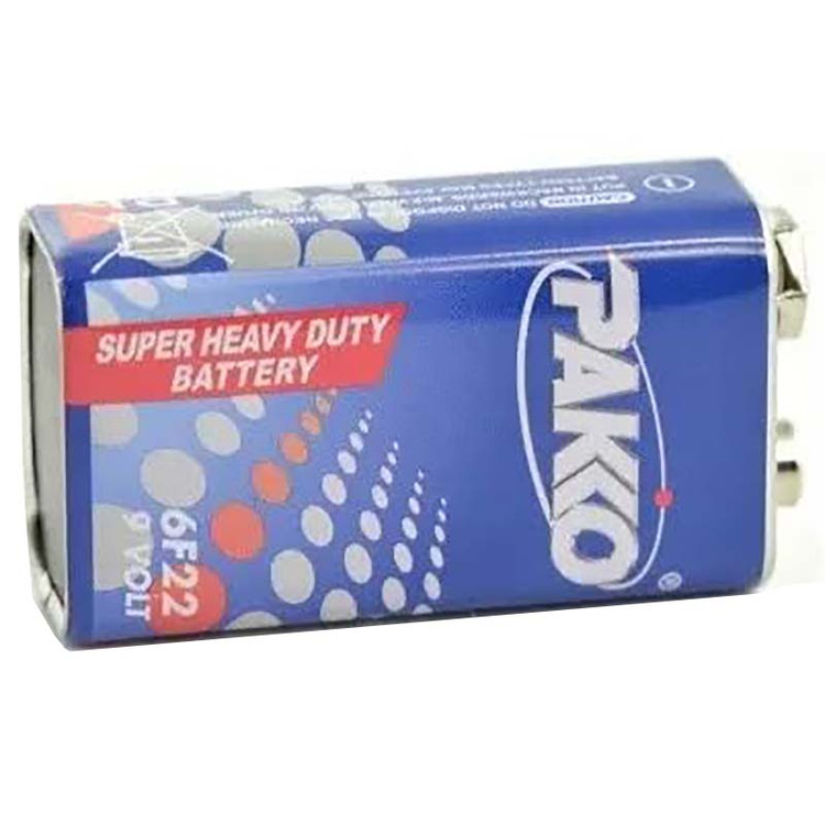 باتری کتابی 9 ولت PAKO Super Heavy Duty 6F22 پک شرینک