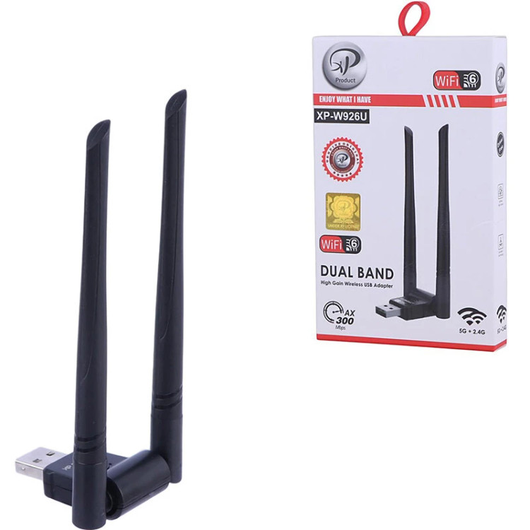 کارت شبکه USB دو آنتن بلند ایکس پی XP-W926 5G+2.4G