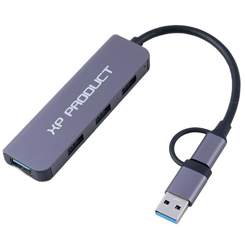 هاب 4 پورت TYPE-C + USB3 To 4USB3 ایکس پی XP-H829
