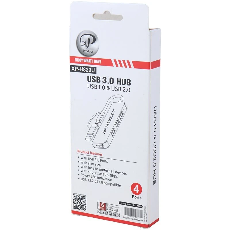 هاب 4 پورت TYPE-C + USB3 To 4USB3 ایکس پی XP-H829