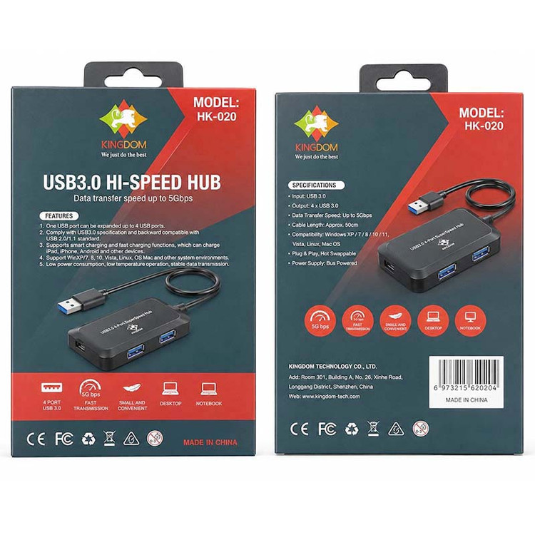 هاب 4 پورت USK-0B3.0 کینگدام Kingdom H020