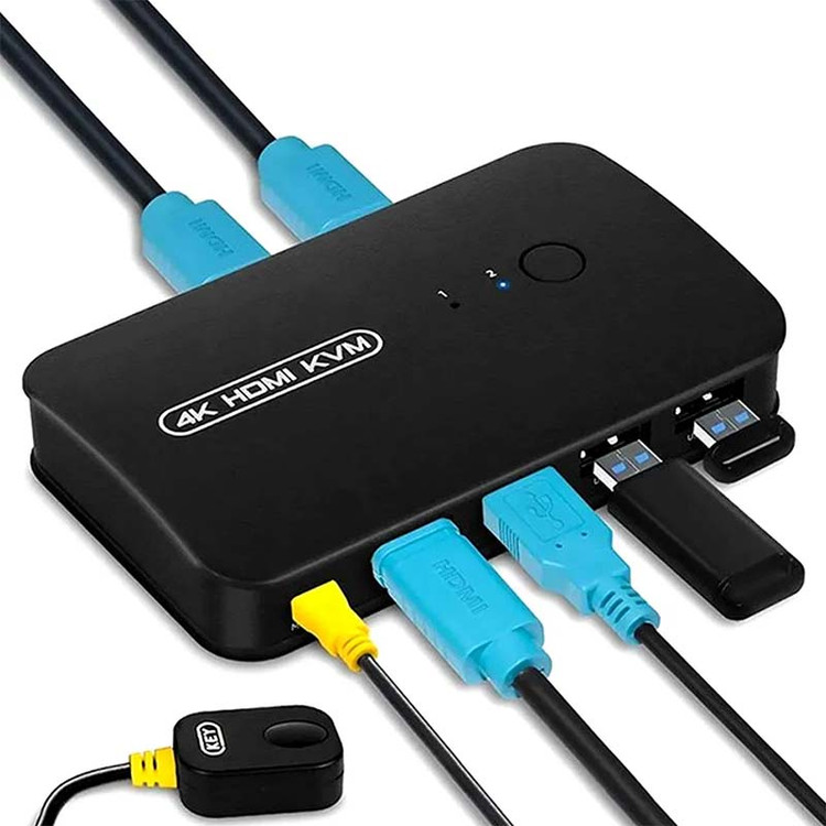 KVM Switch دستی 2 پورت HDMI + کابل HK201