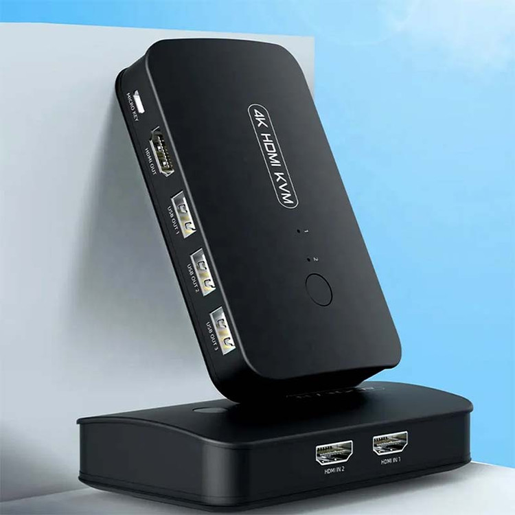 KVM Switch دستی 2 پورت HDMI + کابل HK201