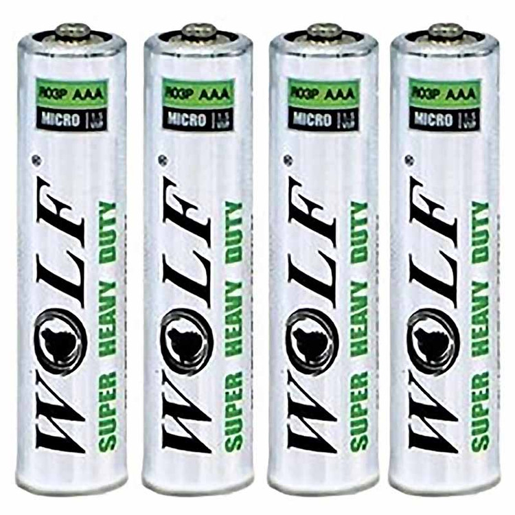 باتری نیم قلمی شرینک ولف WOLF Super Heavy Duty بسته 4 عددی