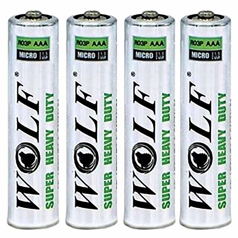 باتری نیم قلمی شرینک ولف WOLF Super Heavy Duty بسته 4 عددی