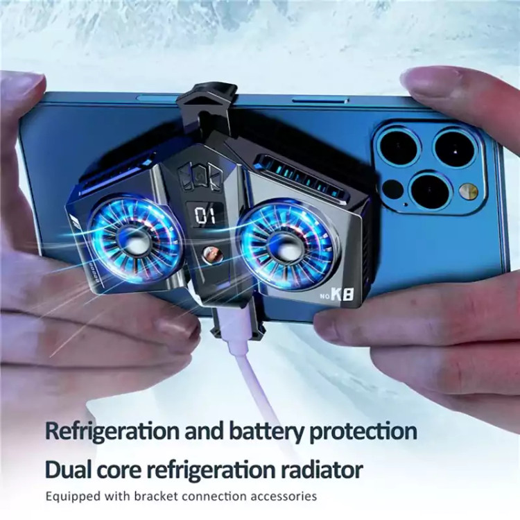 فن خنک کننده موبایل RGB دار رادیاتوری K8A
