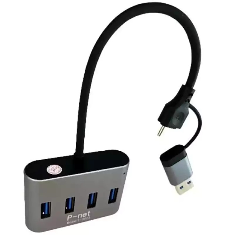 هاب 4 پورت USB3/TYPE-C TO USB3 پی نت P-net P-3623