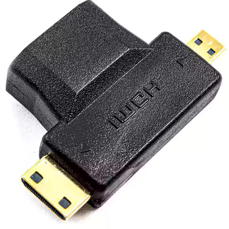 تبدیل HDMI To Mini Hdmi + Micro Hdmi مثلثی