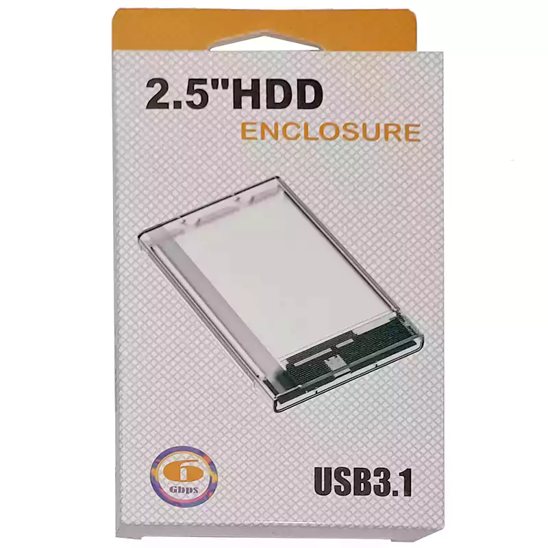 باکس هارد 2.5 اینچ شفاف USB3.1 پک سفید نارنجی