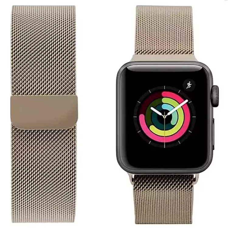 بند اپل واچ فلزی سایز 42/44/45/49MM طرح میلانس Milanese