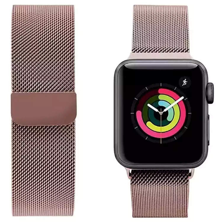 بند اپل واچ فلزی سایز 42/44/45/49MM طرح میلانس Milanese