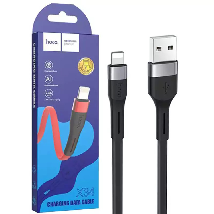 کابل شارژ 1 متری آیفون Lightning هوکو Hoco X34