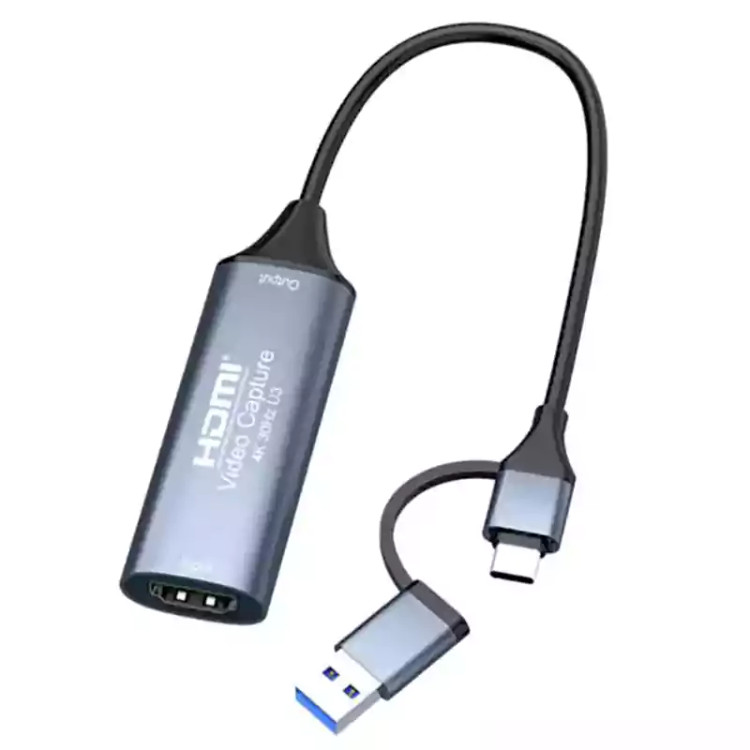 کارت کپچر کابلی HDMI TYPE-C + USB2 پک سفید