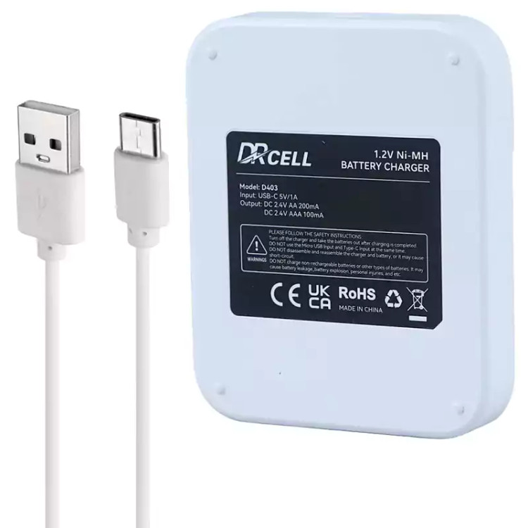 شارژر باتری 4 عددی DRCELL D403 Type-C