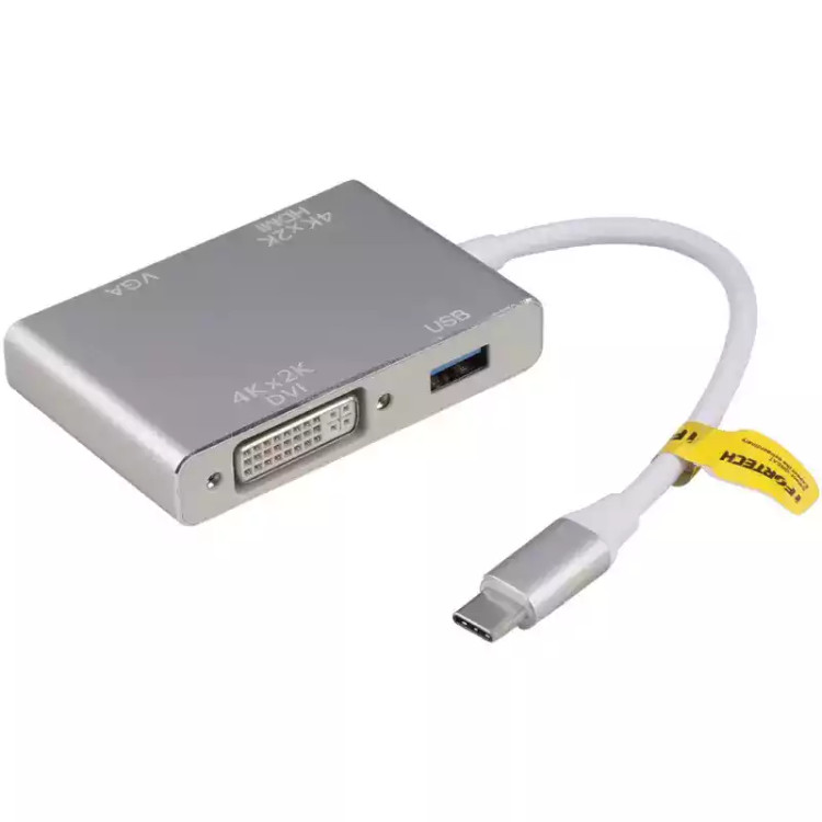 تبدیل Type-C TO HDMI + VGA + USB3.0 + DVI آی فورتک IFORTECH
