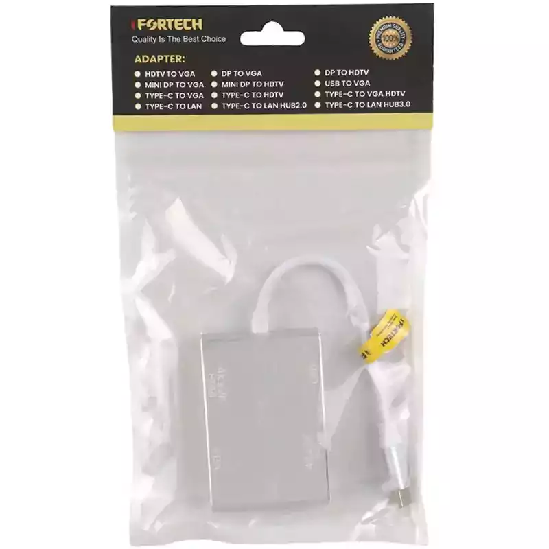 تبدیل Type-C TO HDMI + VGA + USB3.0 + DVI آی فورتک IFORTECH
