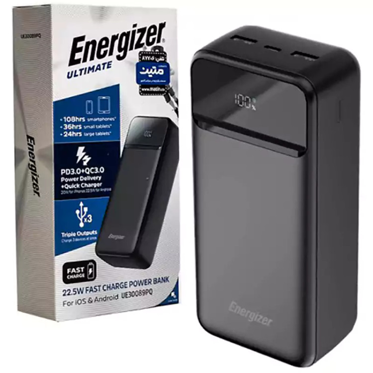 پاور بانک 30000mAh انرجایزر Energizer UE30089PQ