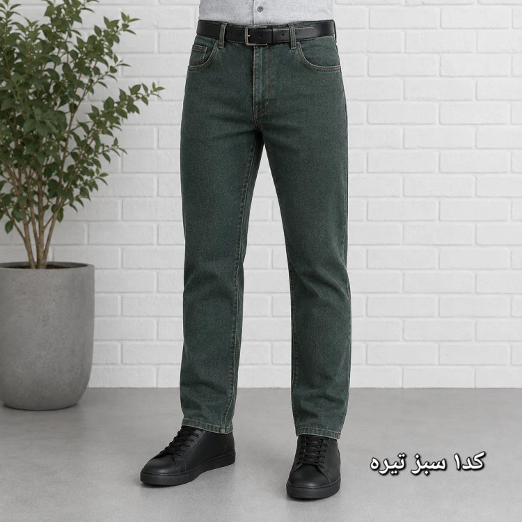 شلوار جین مردانه راسته پنبه کش سایز 40 تا 58 رنگی