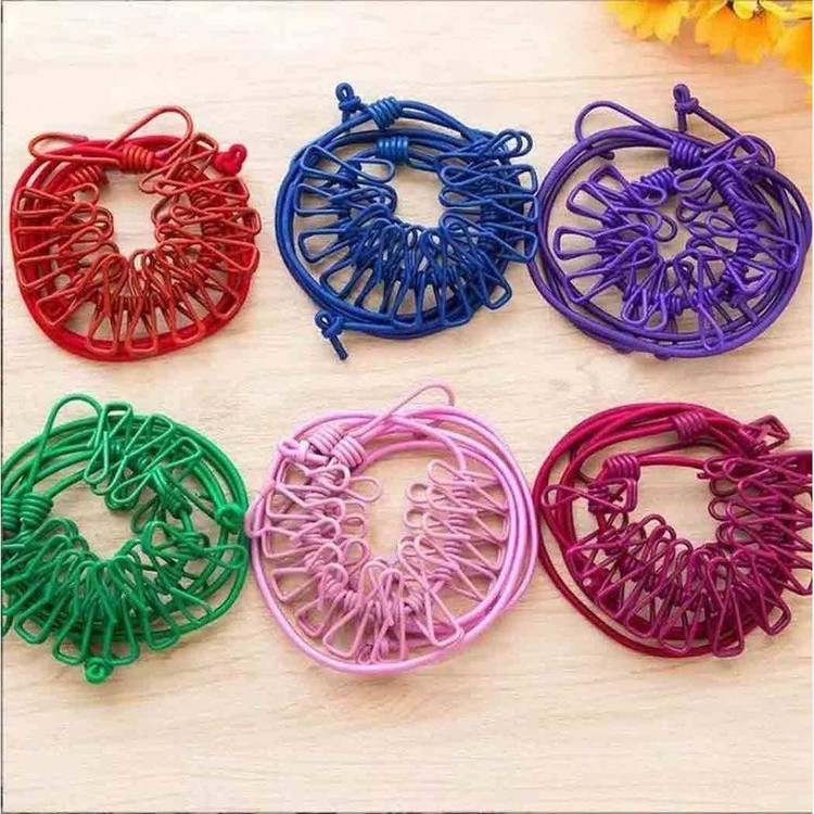 بند رخت گیره دار کشی (دارای 12 عدد گیره فلزی)