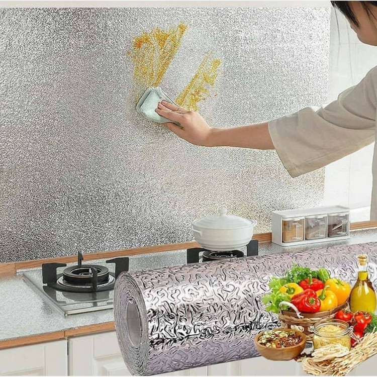 فویل چسبی کابینت نقره ای