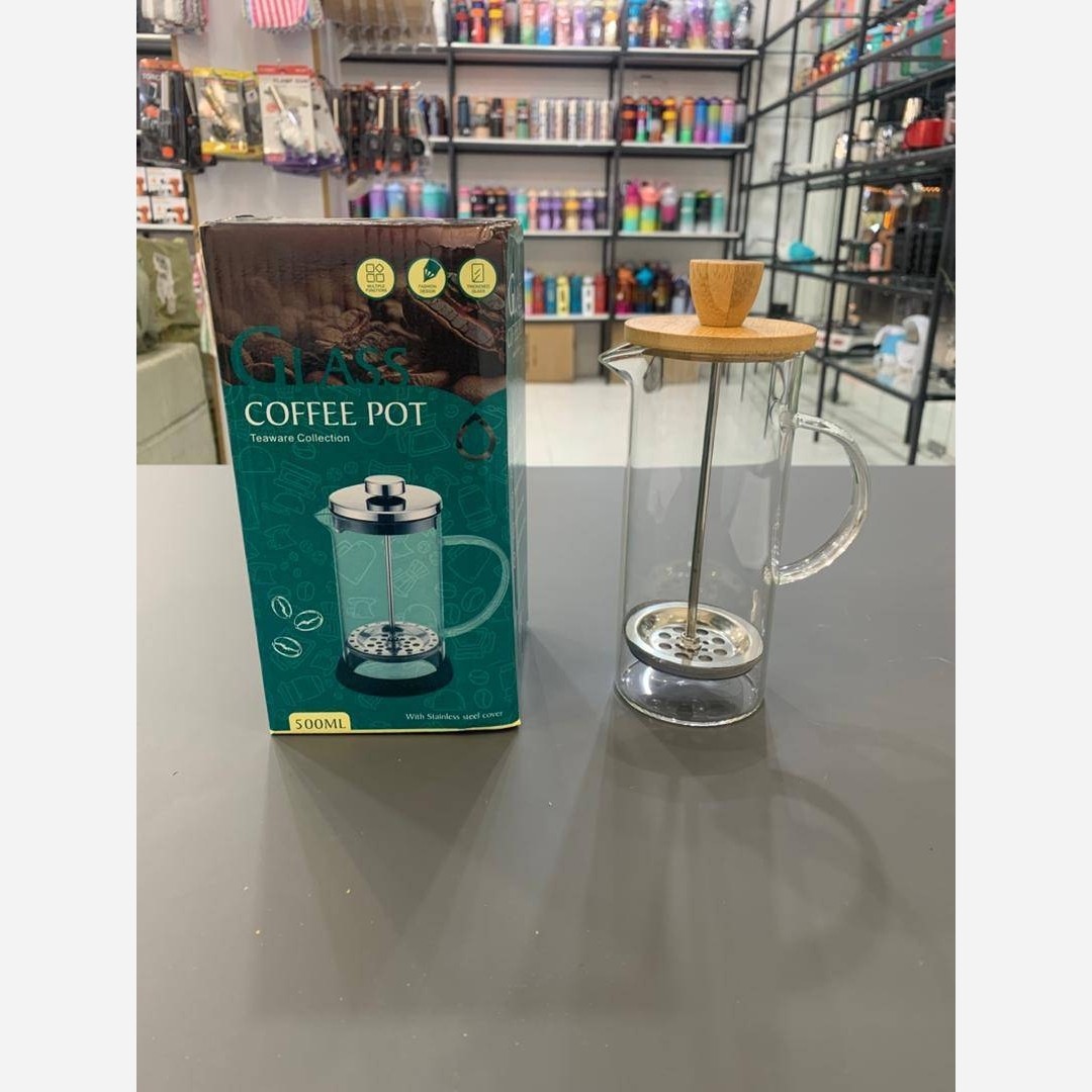 فرنچ پرس 500 میلی لیتری پیرکس با درب چوبی