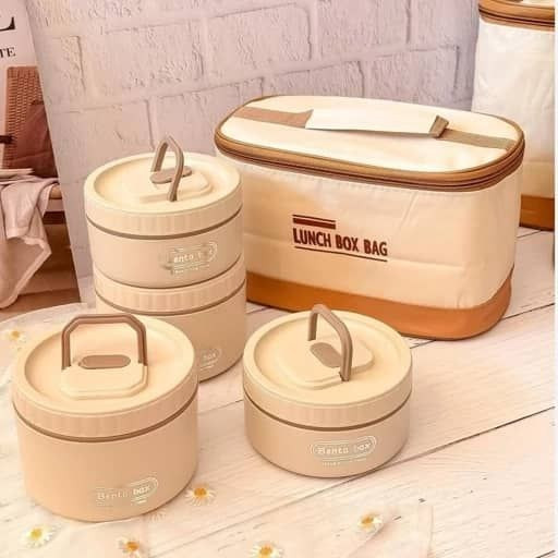 لانچ باکس 4 تکه کیف دار LUNCH BOX BAG