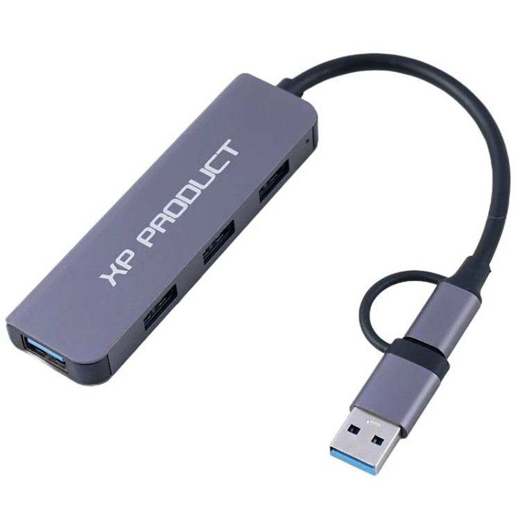 هاب 4 پورت TYPE-C + USB3 To 4USB3 ایکس پی XP-H829