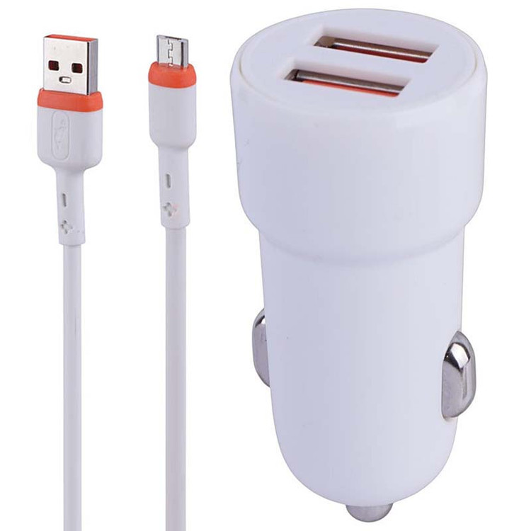 شارژر فندکی 15 وات 2 پورت + کابل میکرو اسکای دلفین Sky Dolphin SZ29V