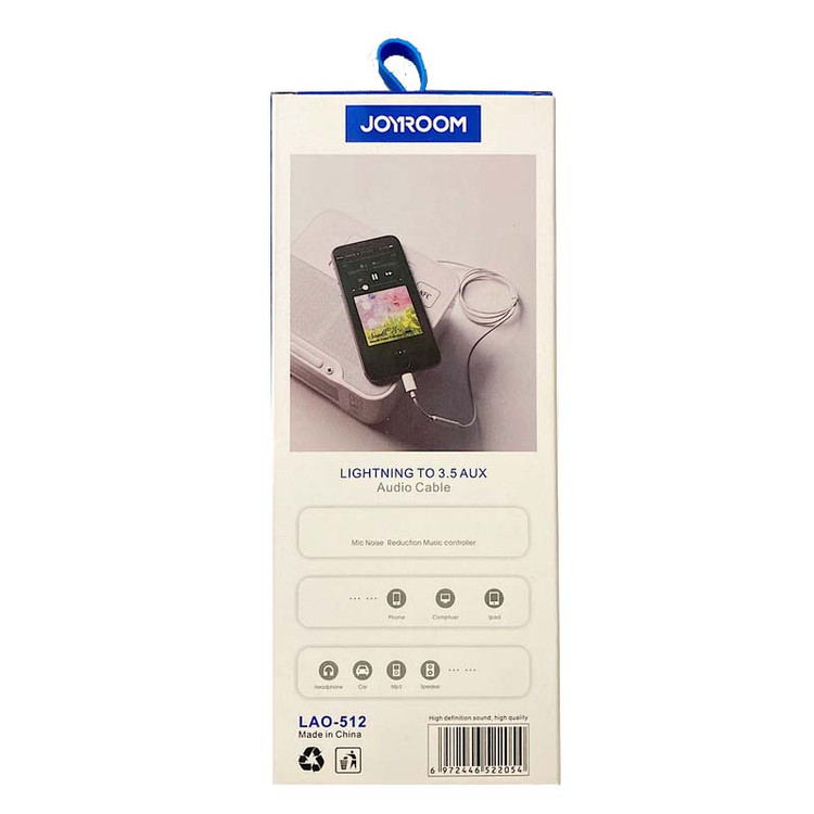 تبدیل Lightning به Jack 3.5m جوی روم Joyroom Lao-512
