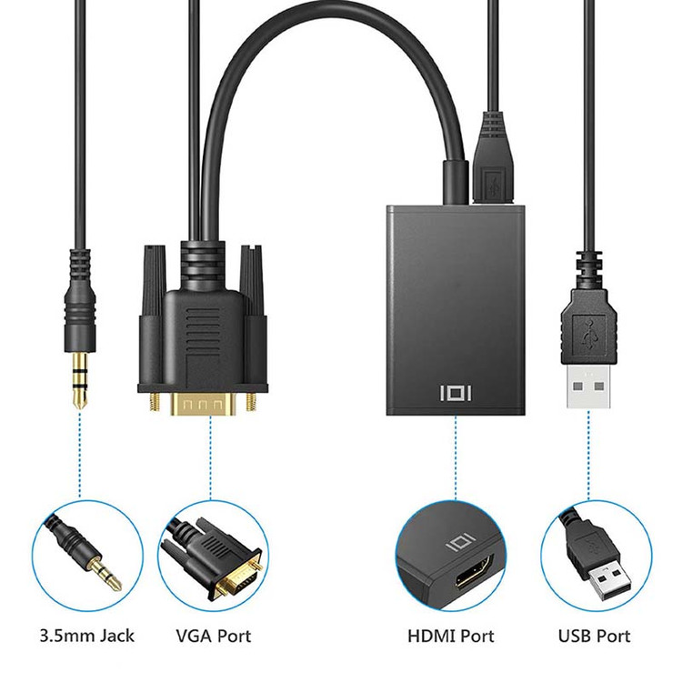 تبدیل VGA To HDMI + Audio رویال Royal پک کارتنی