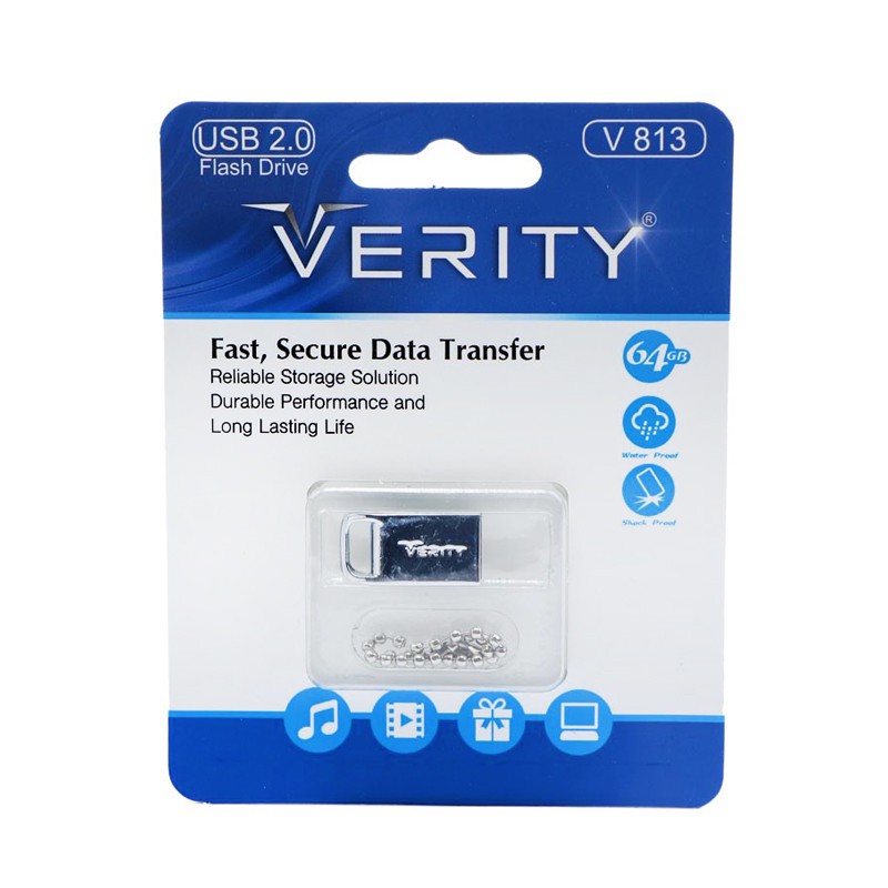 فلش مموری وریتی مدل V813 ظرفیت 64 گیگابایت بدنه فلزی مقاوم و جاکلیدی