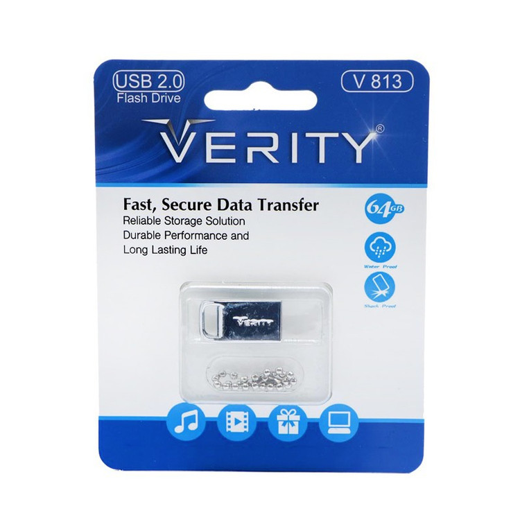 فلش مموری وریتی مدل V813 ظرفیت 64 گیگابایت بدنه فلزی مقاوم و جاکلیدی