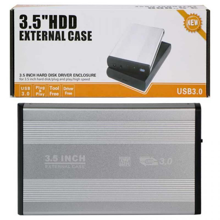 قاب خالی هارد 3.5 اینچ USB3 فلزی پک سفید نارنجی