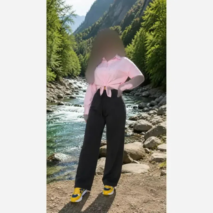 شلوار بگ طرح جین نیل ترک وارداتی کمر کش و کمربند دار