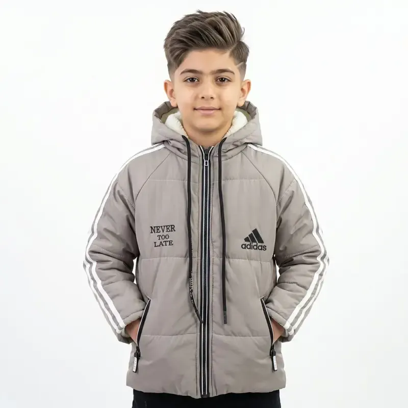 کاپشن پسرانه ADIDAS خاکی شمعی