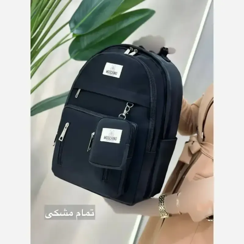کوله مدرسه دیبا ضد آب و با کیفیت رنگ مشکی کرم و تمام مشکی