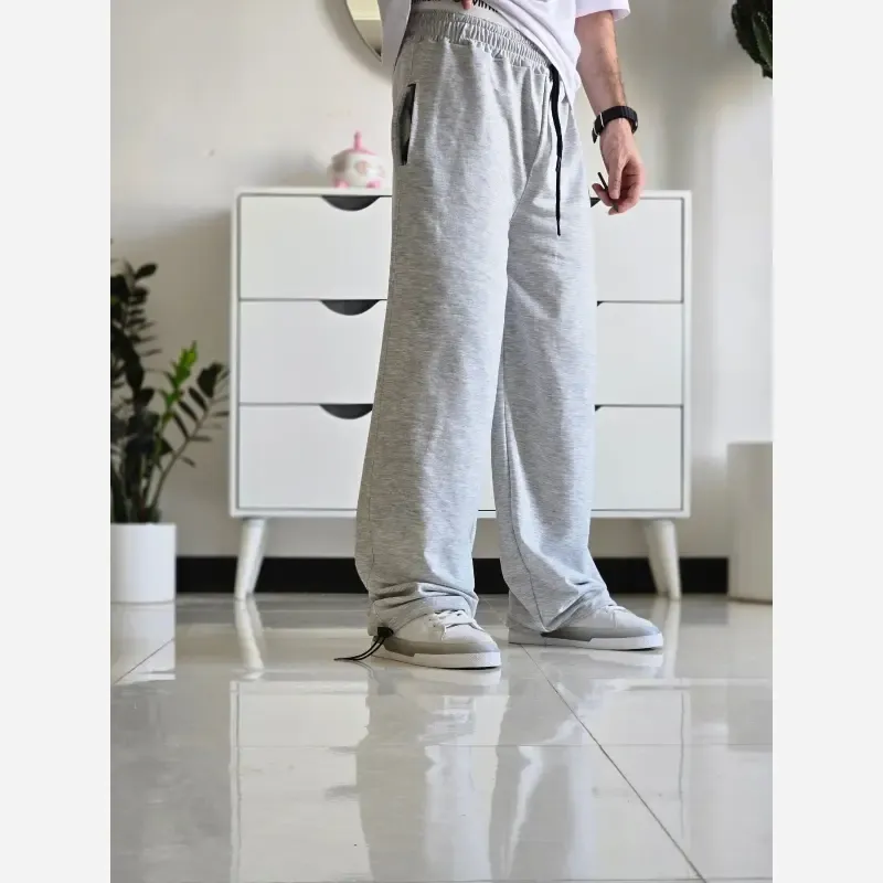 شلوار جاگر نیم بگ گت دار ملانژ فری سایز